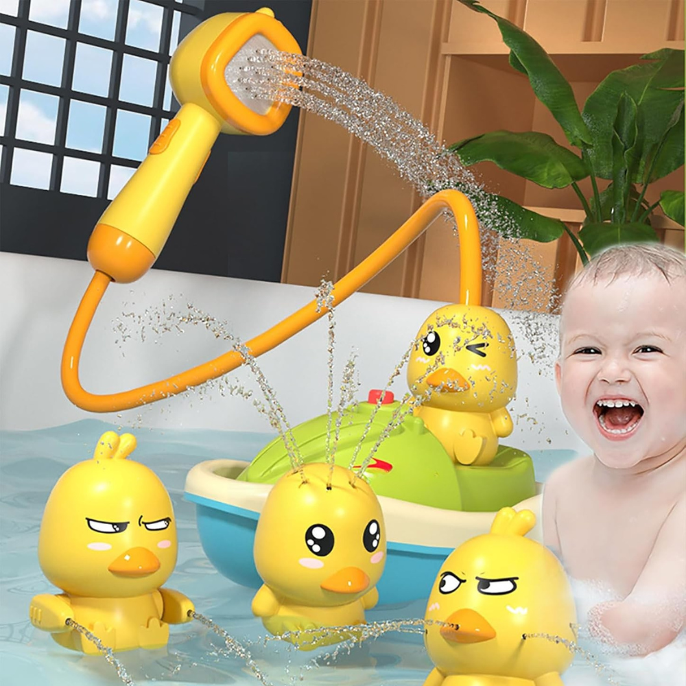 Jouets de Bain Interactifs pour Enfants - Canards Flottants et Douchette Amusante