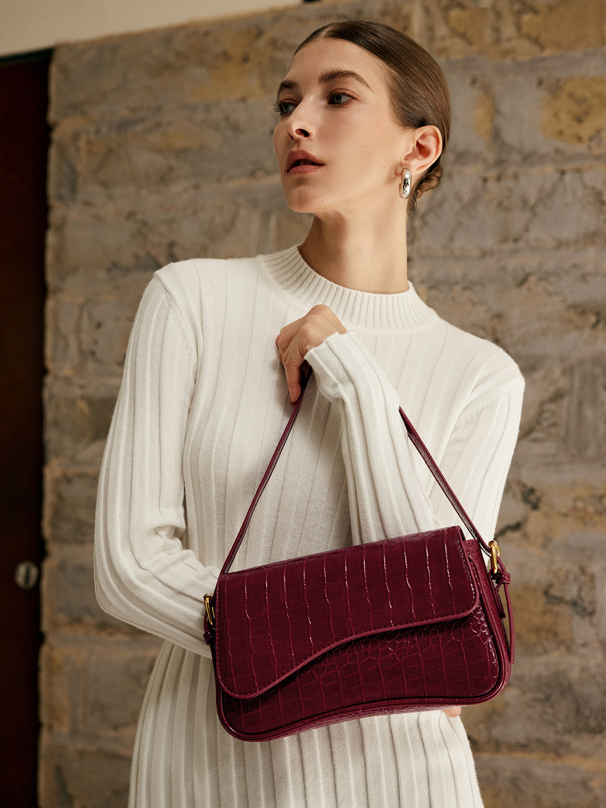 Sac à Bandoulière à Carreaux - Style Élégant et Polyvalent