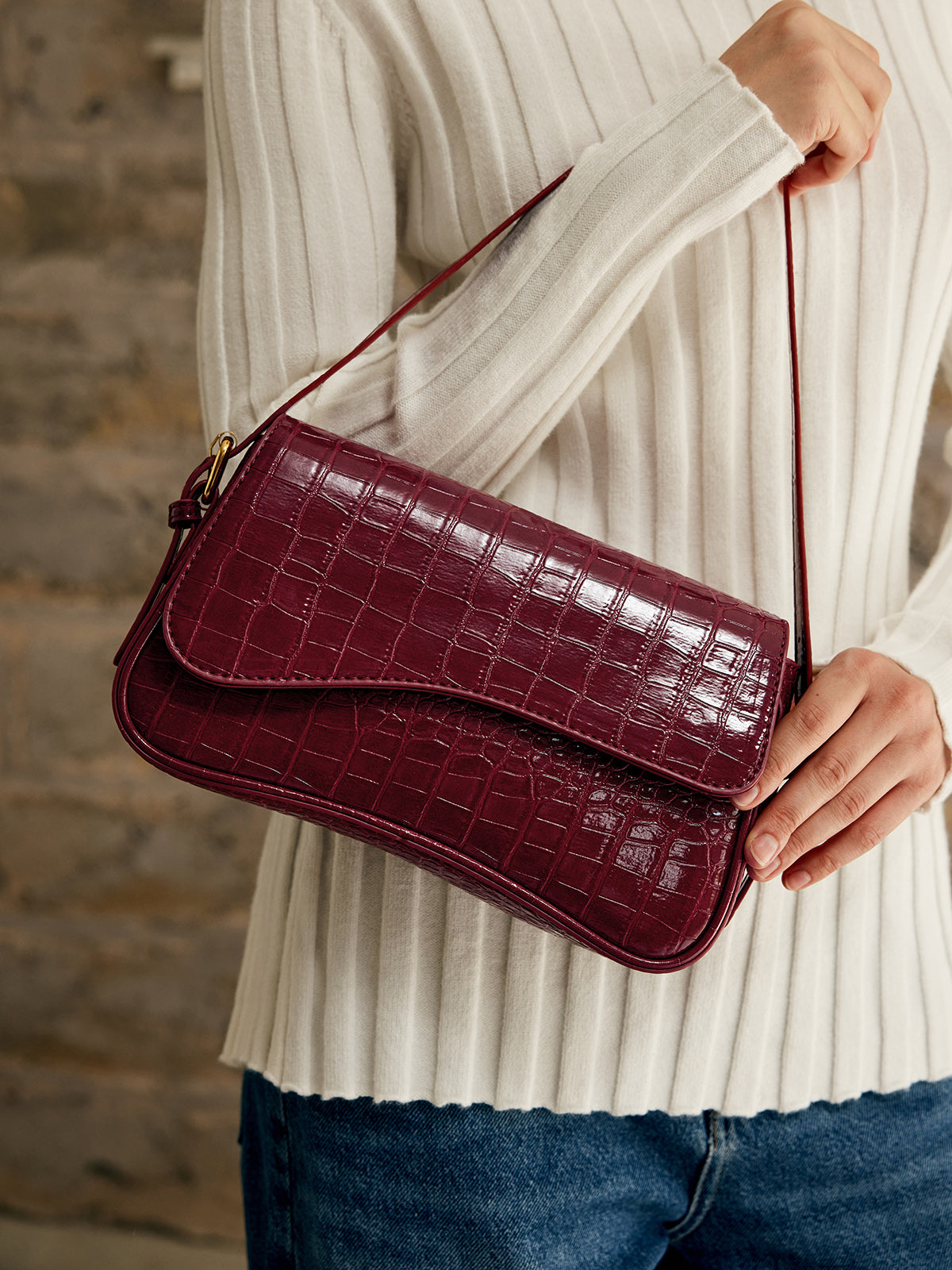 Sac à Bandoulière à Carreaux - Style Élégant et Polyvalent