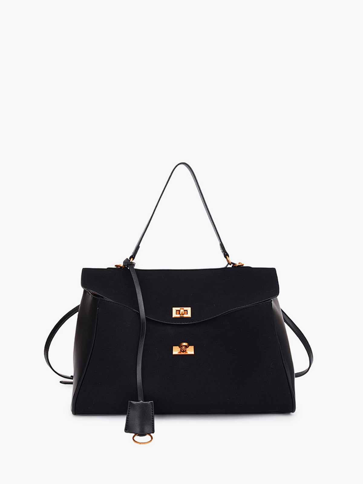 Sac à Main Femme Noir Spacieux - Polyuréthane Durable et Élégant