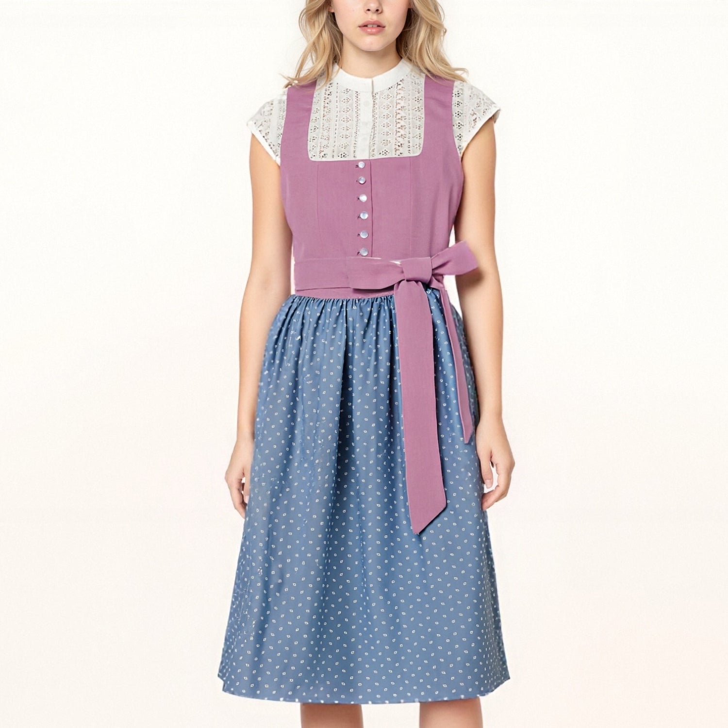 Robe Dirndl Bavaroise avec Tablier - Style Traditionnel pour Oktoberfest