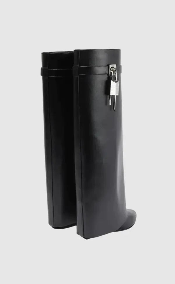 Bottes Femme Cuir Vegan Noir - Élégantes avec Talon Caché et Confort