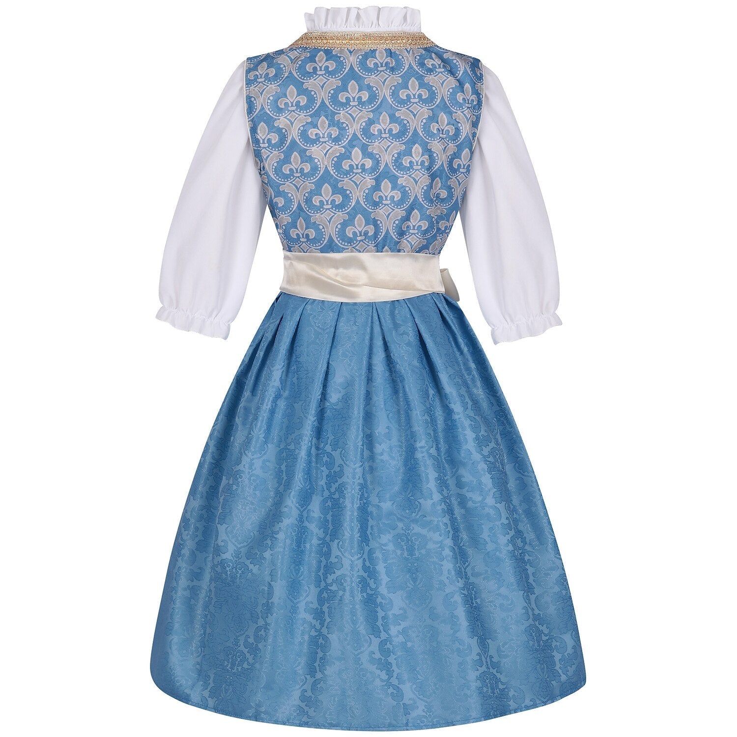 Dirndl Bleu avec Blouse et Tablier - Élégance Traditionnelle pour Oktoberfest