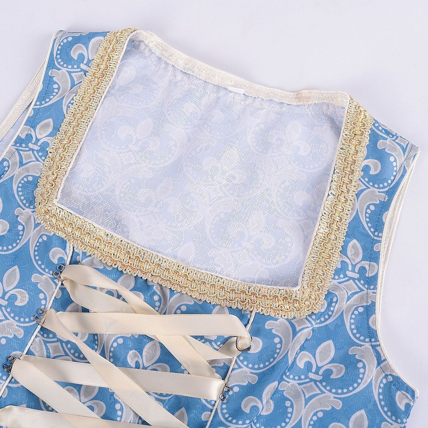 Dirndl Bleu avec Blouse et Tablier - Élégance Traditionnelle pour Oktoberfest