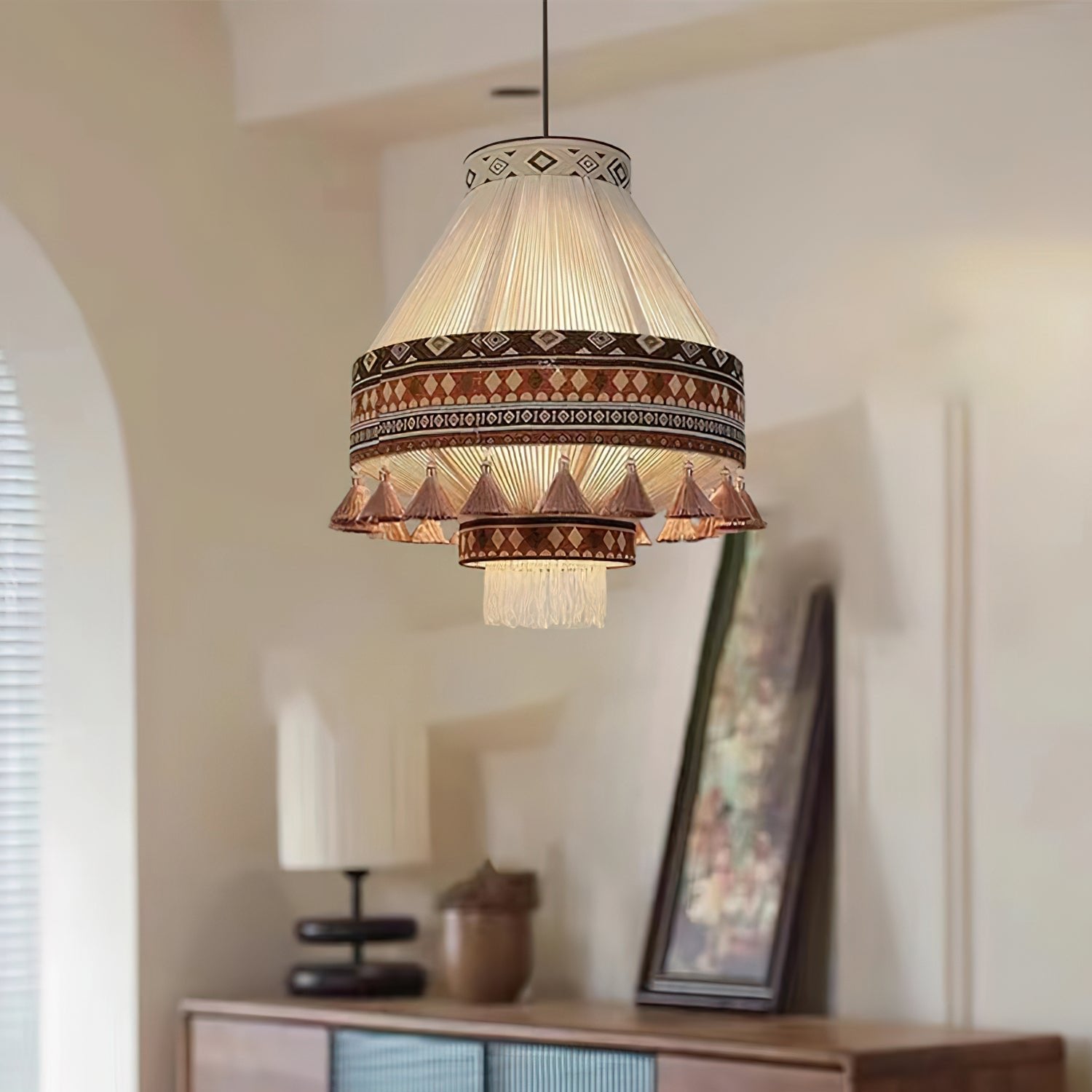 Lampe Pendante Bohémienne - Franges Élégantes et Ambiance Chaleureuse