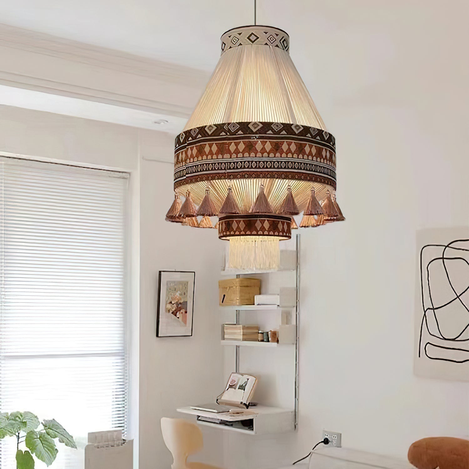 Lampe Pendante Bohémienne - Franges Élégantes et Ambiance Chaleureuse