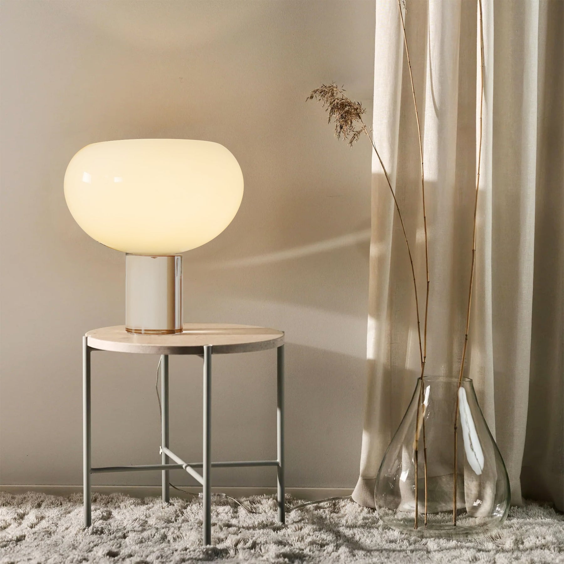 Lampe de Table en Verre Rond - Design Élégant et Fonctionnel