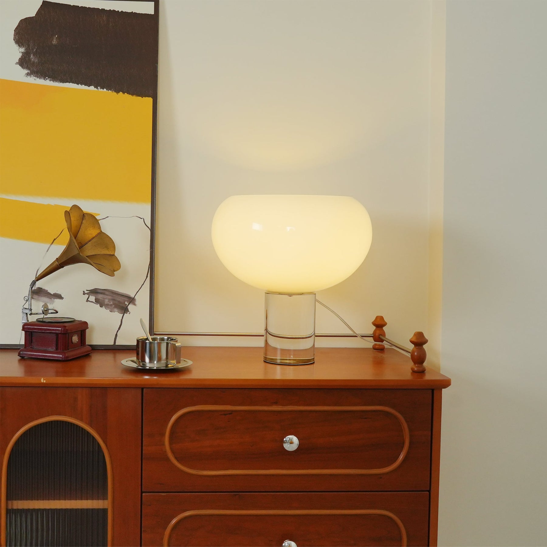 Lampe de Table en Verre Rond - Design Élégant et Fonctionnel
