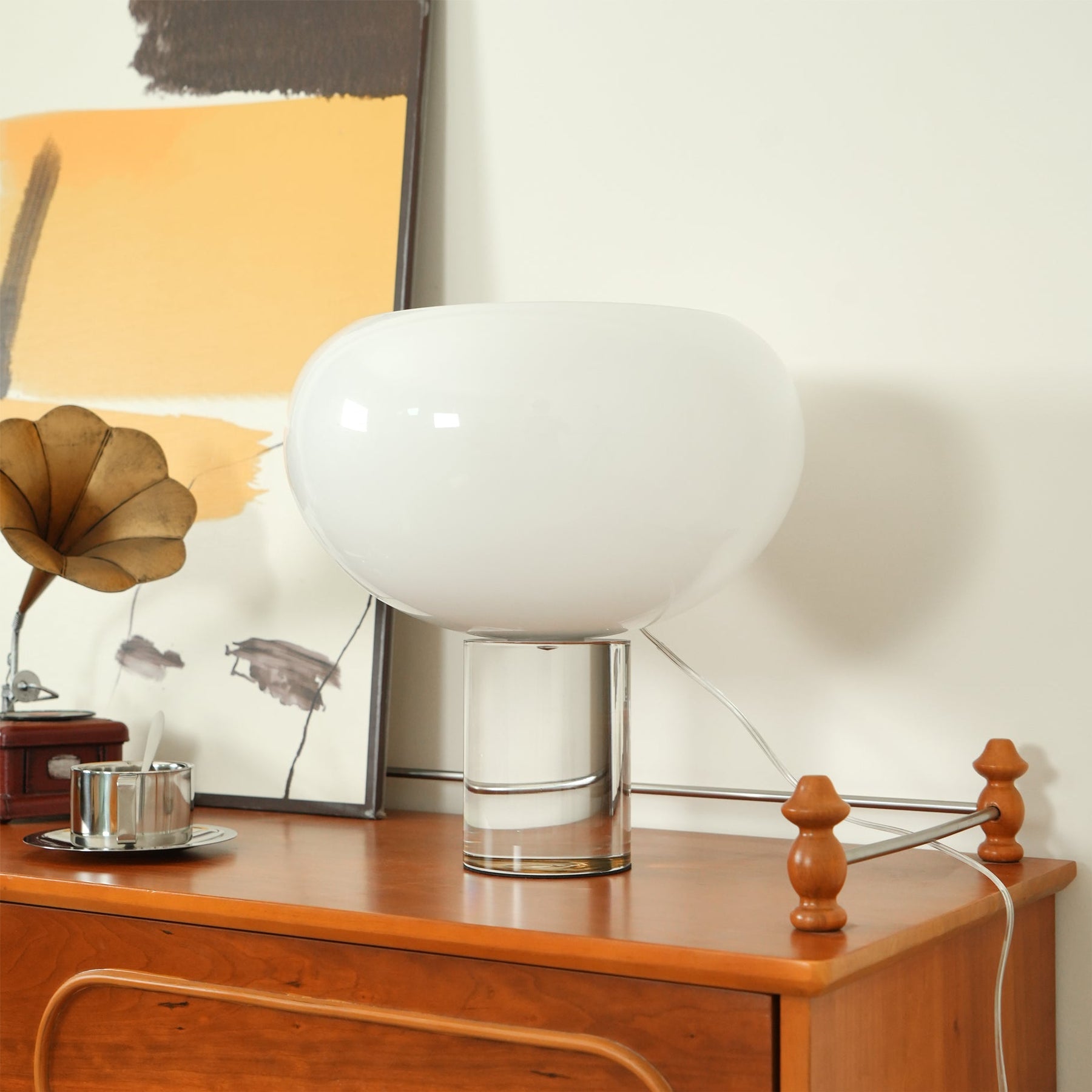 Lampe de Table en Verre Rond - Design Élégant et Fonctionnel
