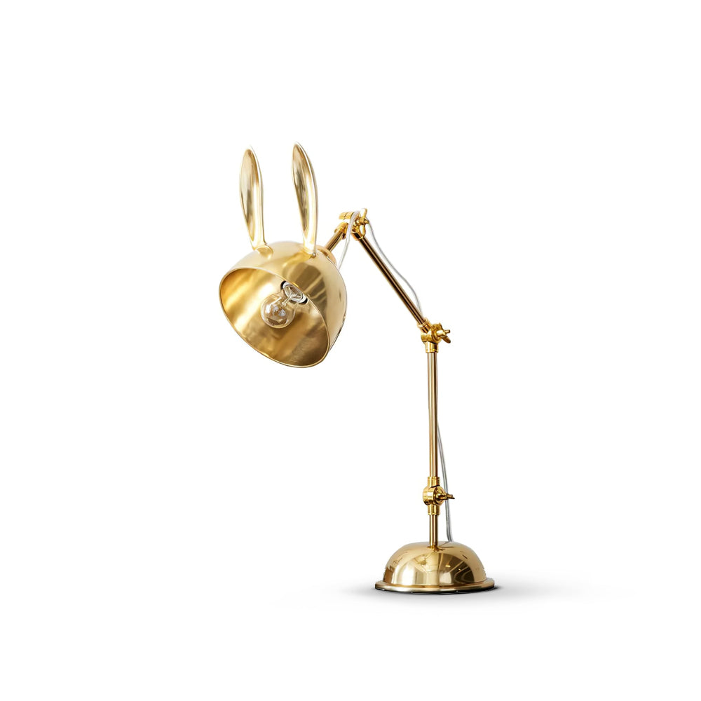 Lampe de Table à Oreilles de Lapin - Finition Dorée et Design Ludique