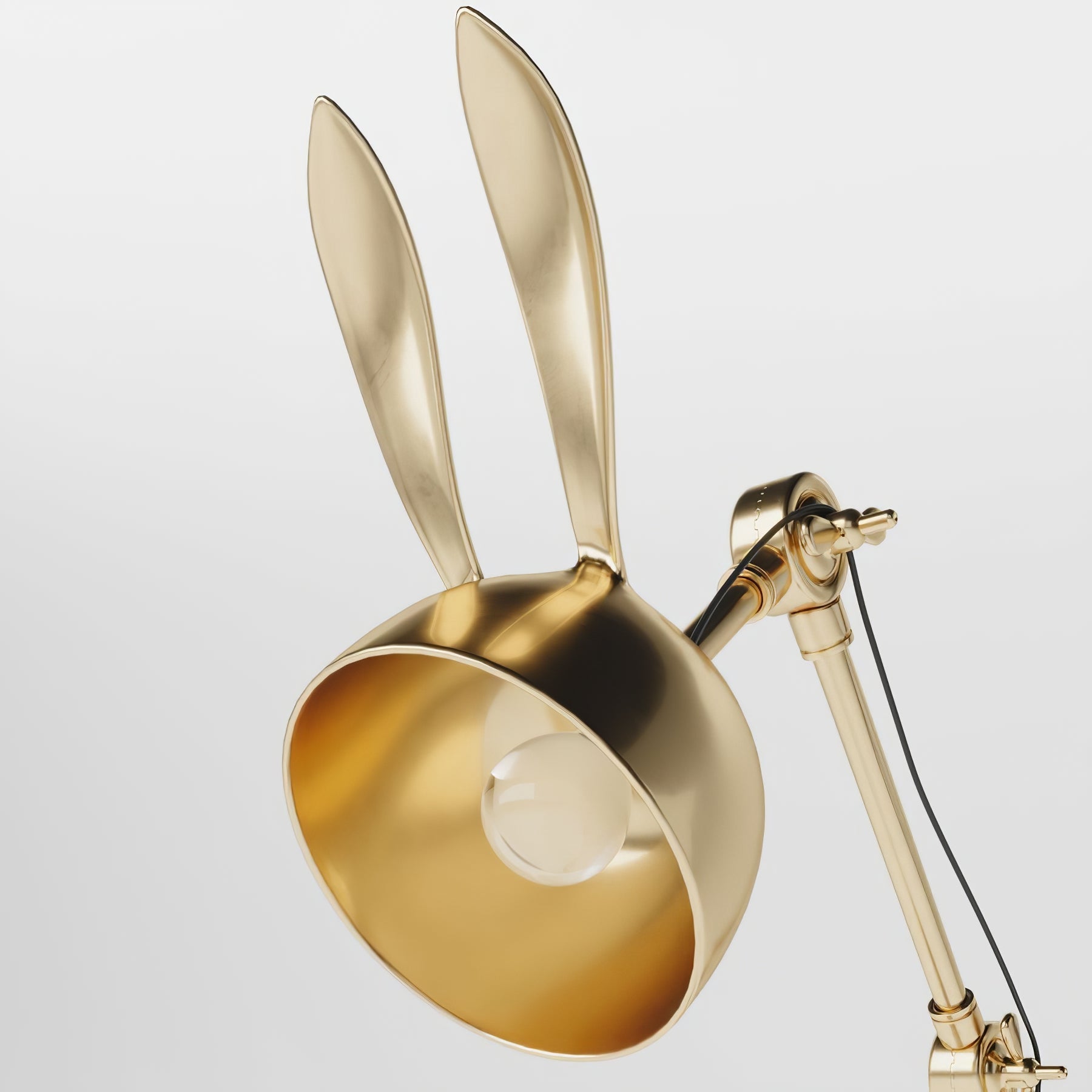 Lampe de Table à Oreilles de Lapin - Finition Dorée et Design Ludique