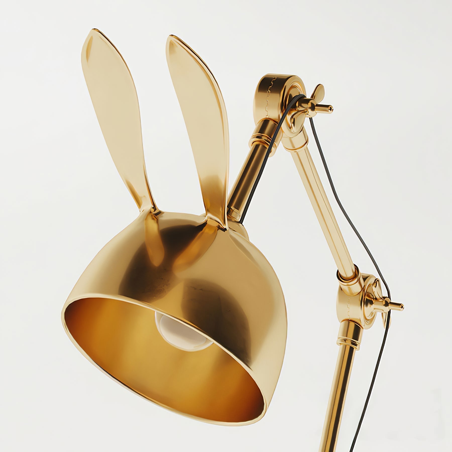 Lampe de Table à Oreilles de Lapin - Finition Dorée et Design Ludique
