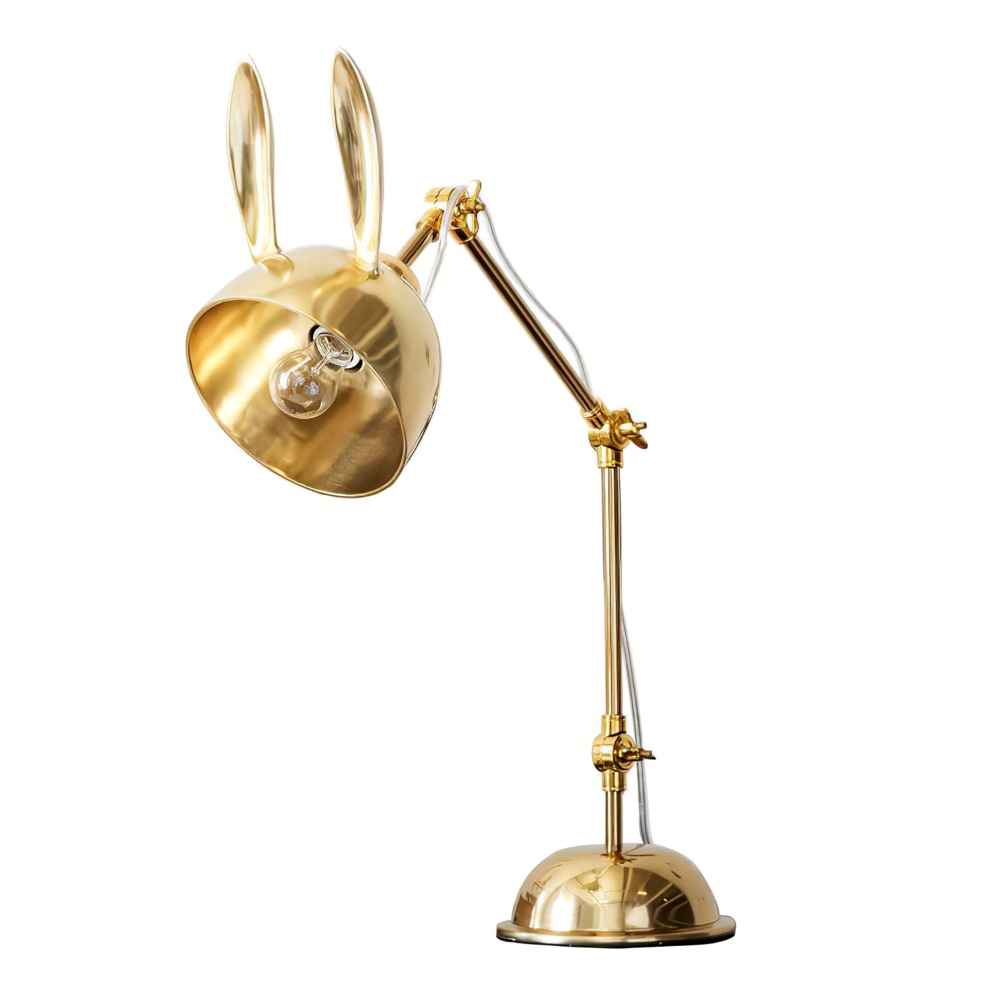 Lampe de Table à Oreilles de Lapin - Finition Dorée et Design Ludique
