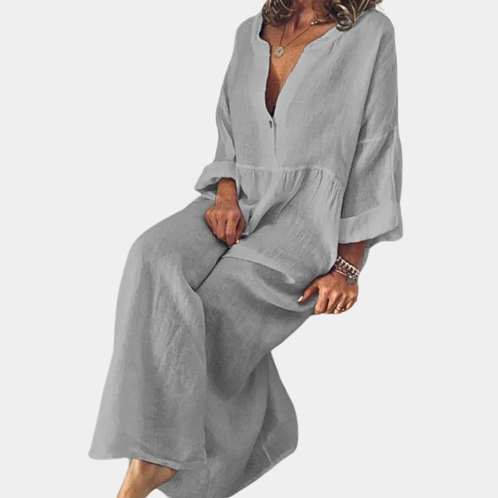 Robe Longue en Coton pour Femmes - Élégante et Confortable en Grande Taille