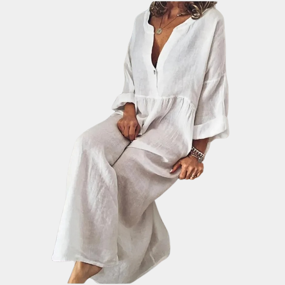 Robe Longue en Coton pour Femmes - Élégante et Confortable en Grande Taille