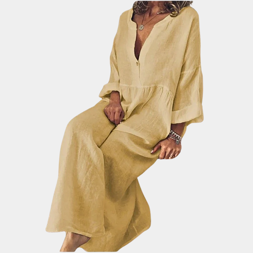 Robe Longue en Coton pour Femmes - Élégante et Confortable en Grande Taille