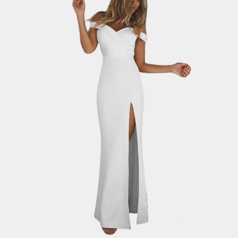 Robe d'été à Épaules Dénudées - Élégance et Confort pour Événements