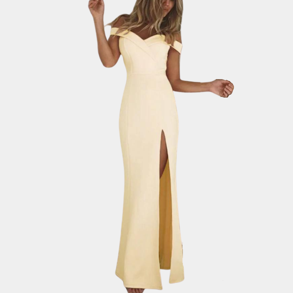 Robe d'été à Épaules Dénudées - Élégance et Confort pour Événements