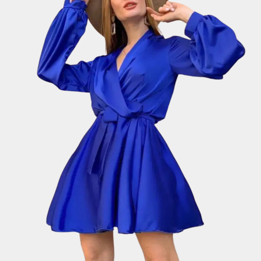 Robe d'été en Satin Luxe - Design Enveloppant et Chic pour Femmes