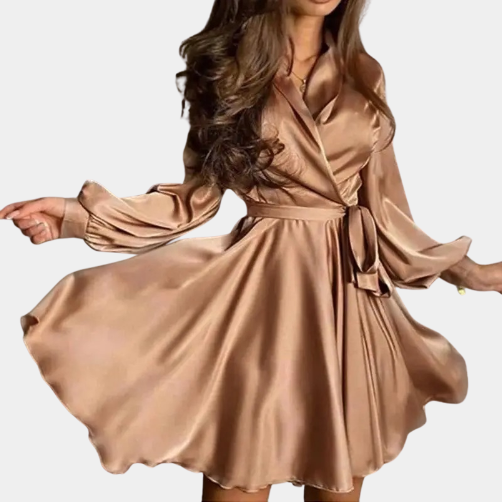 Robe d'été en Satin Luxe - Design Enveloppant et Chic pour Femmes