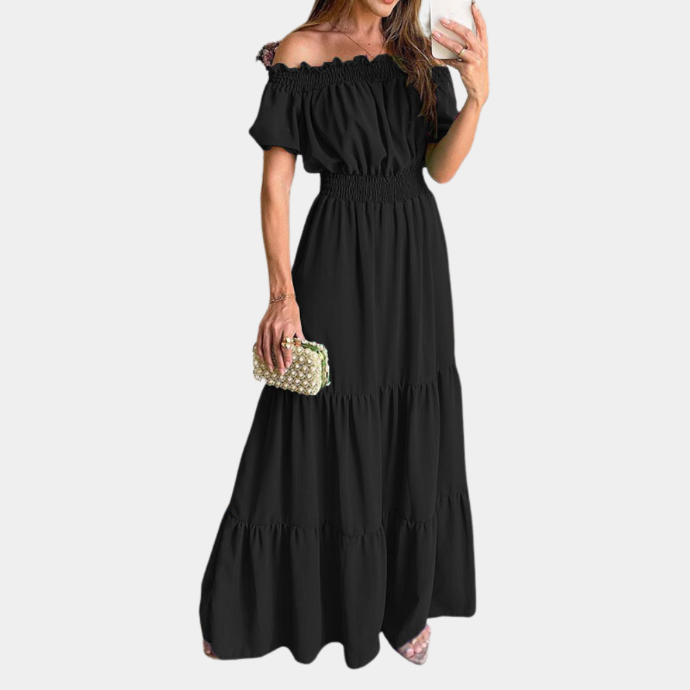 Robe Maxi Épaules Dénudées Femme - Élégante et Confortable pour l'Été