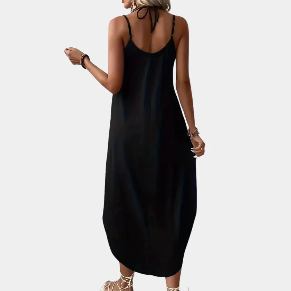 Robe Camisole à Col V pour Femmes - Tissu Léger et Bretelles Ajustables