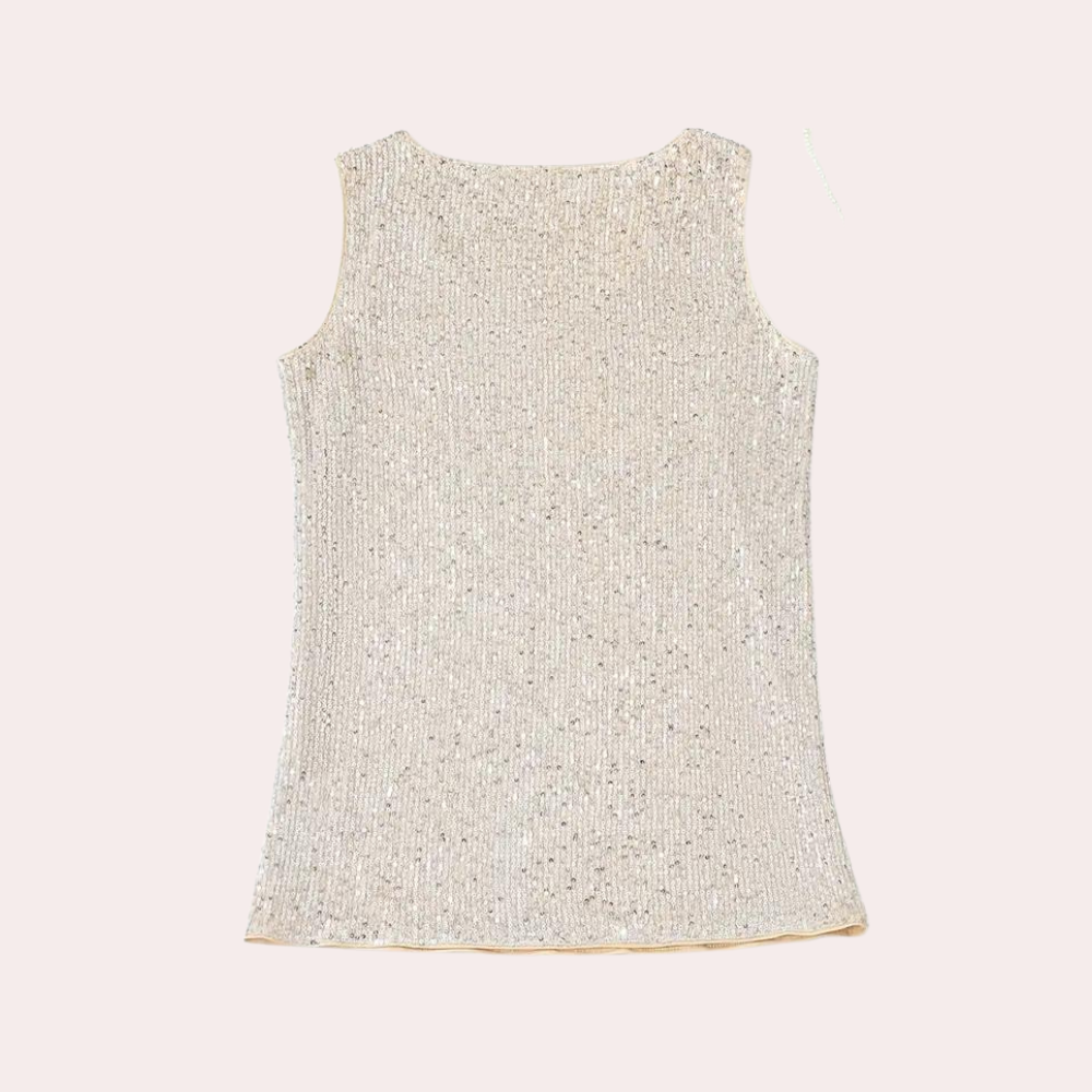 Haut Élégant en Paillettes pour Femmes - Look Glamour et Confort Optimal