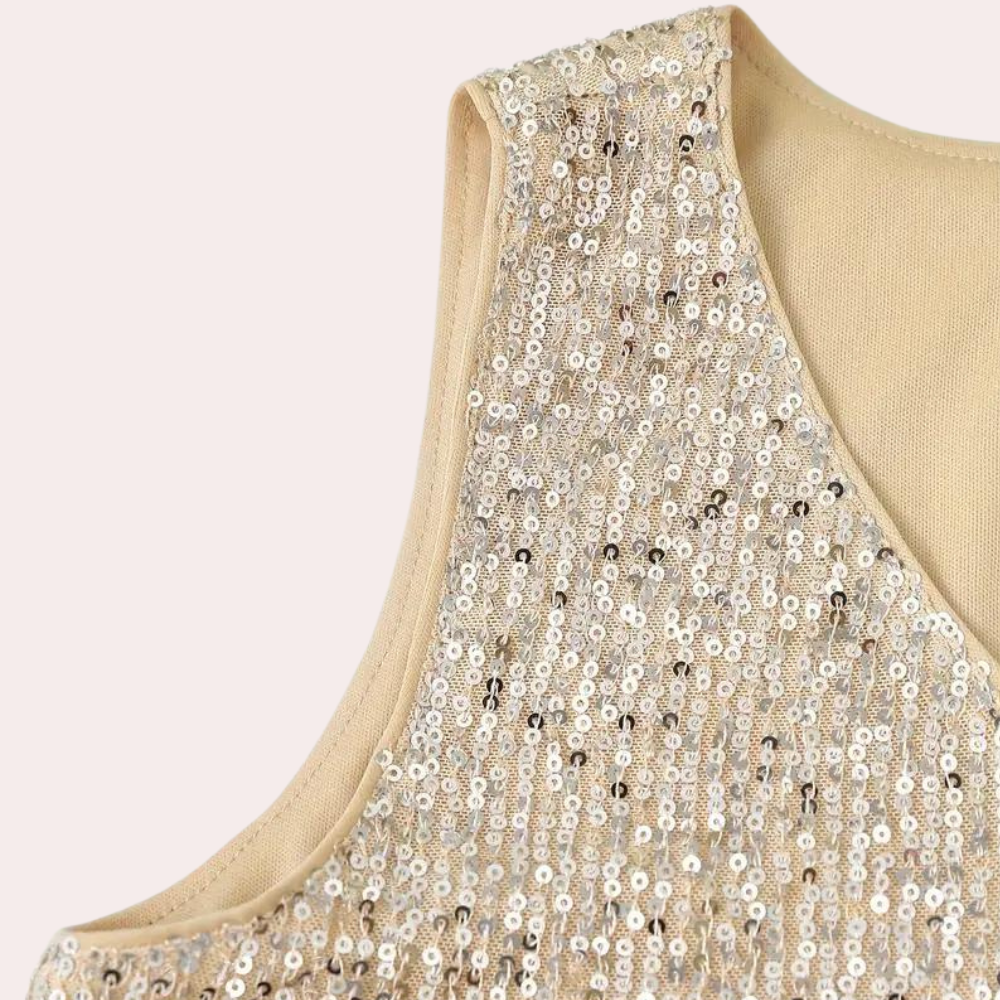 Haut Élégant en Paillettes pour Femmes - Look Glamour et Confort Optimal