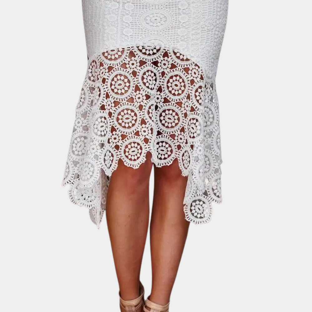 Robe d'Été en Dentelle Blanche - Élégance et Confort pour Toutes Occasions