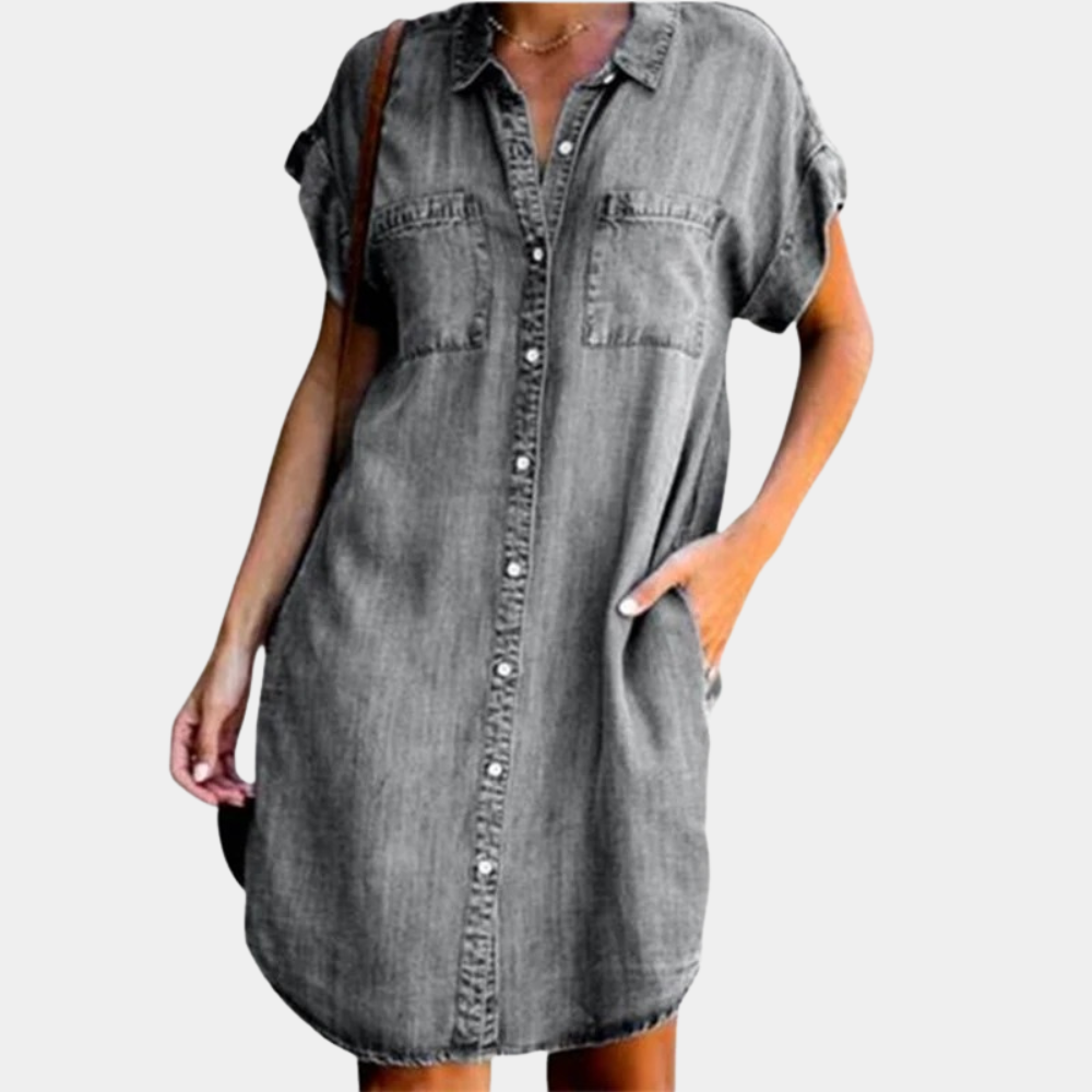 Robe Décontractée Élégante Femme - Col V Flatteur et Confort Optimal