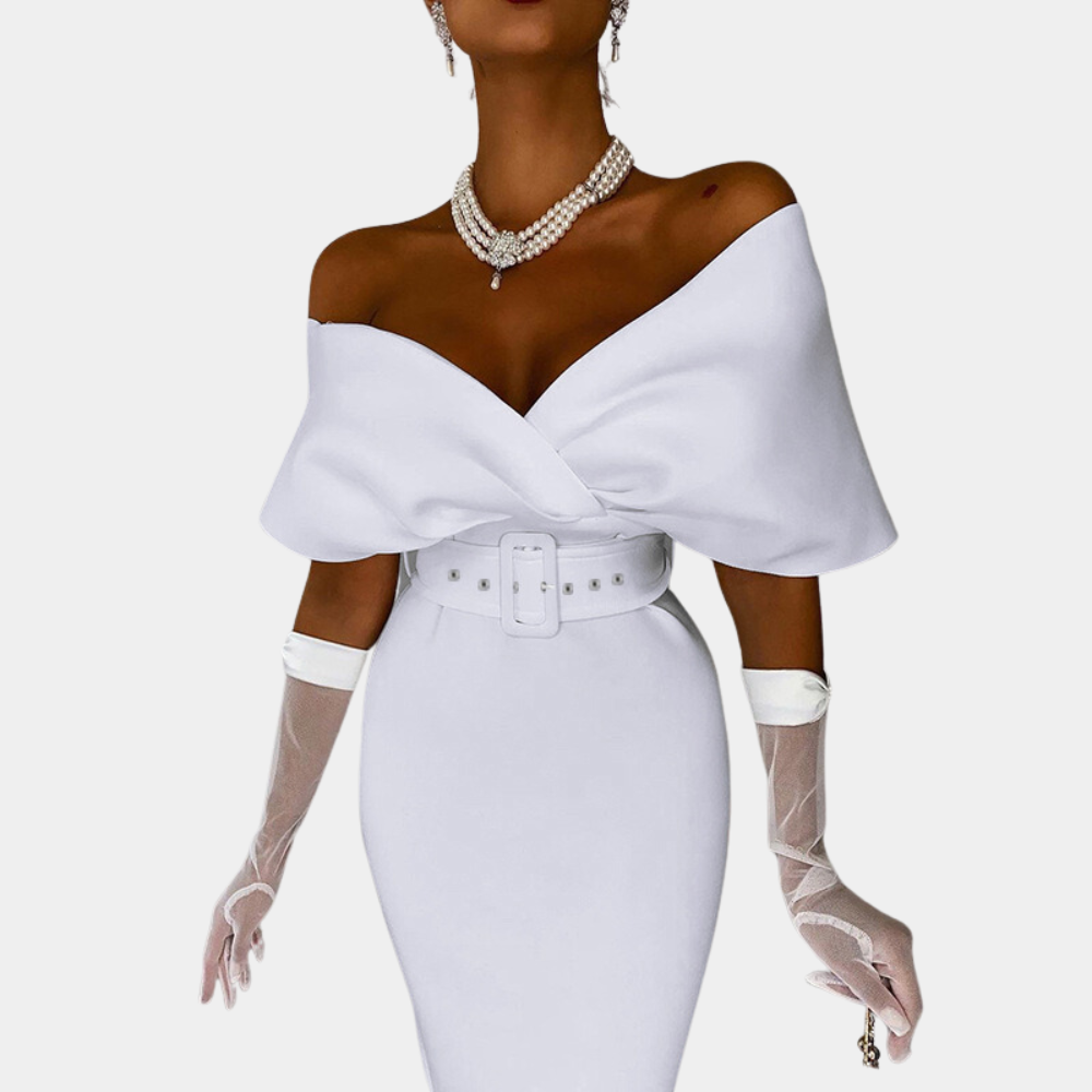 Robe de Soirée Épaule Dégagée Femme - Élégante et Confortable pour Événements Formels