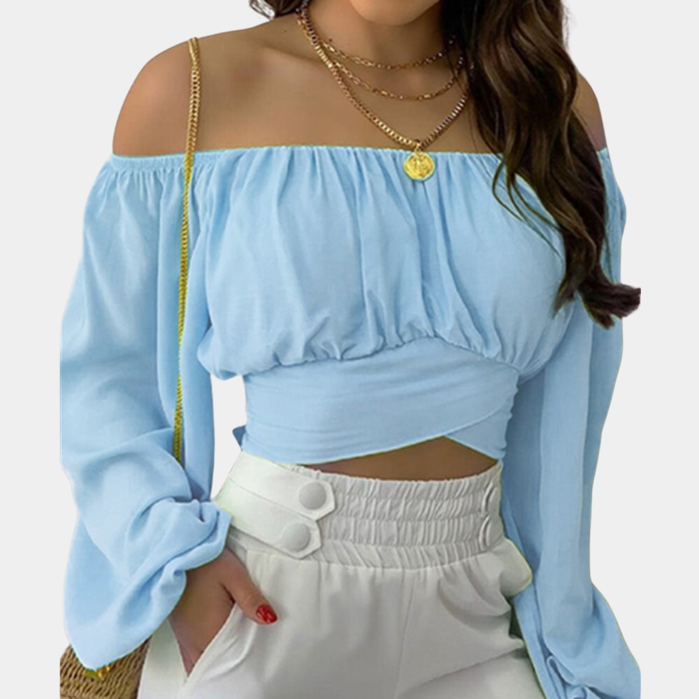 Blouse Off Shoulder en Coton - Élégante et Confortable à Manches Longues