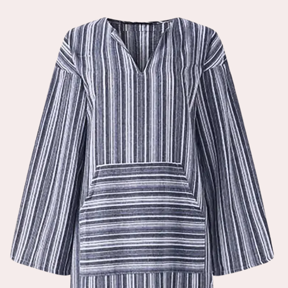 Robe d'Été Rayée Élégante - Confort et Style pour Sorties Estivales