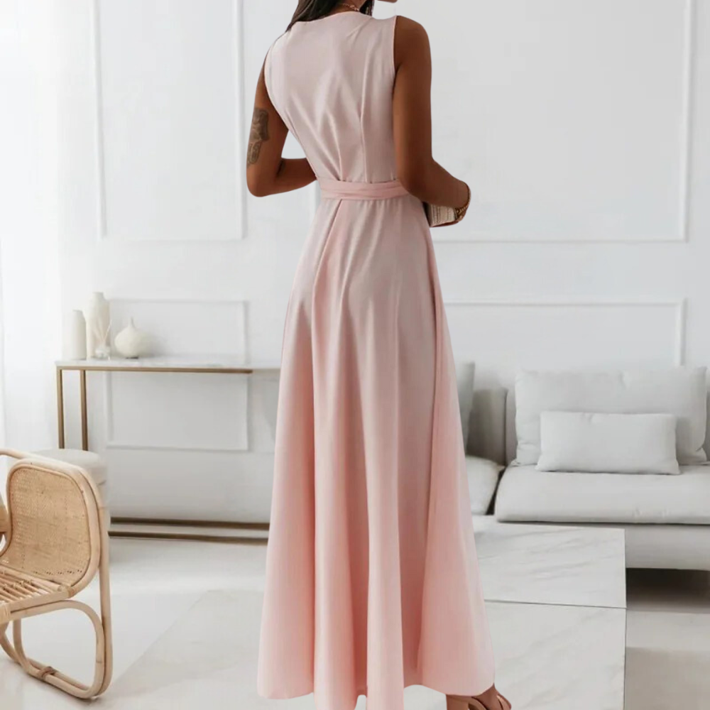 Robe Maxi Élégante pour Femmes - Décolleté en V Flatteur et Confort Optimal