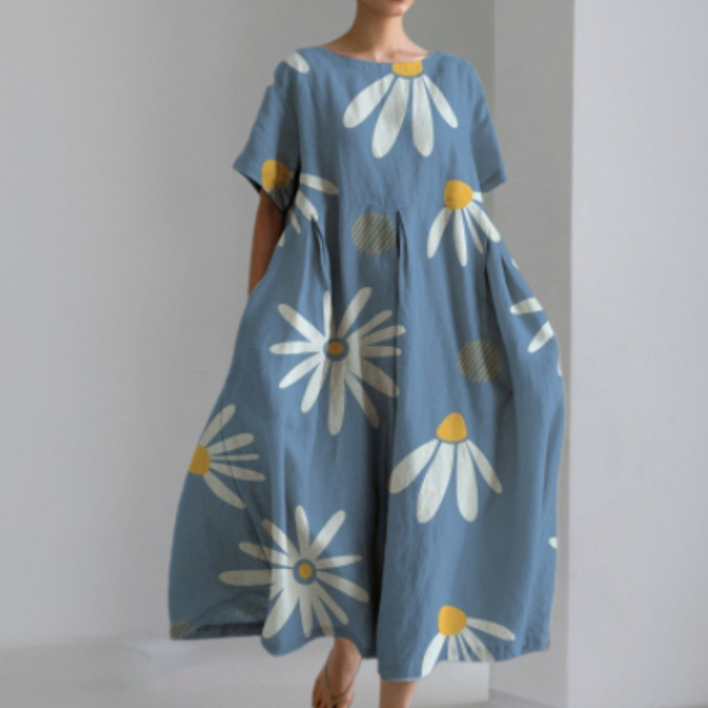 Robe Décontractée en Coton Jaune - Style Polyvalent et Confort Optimal
