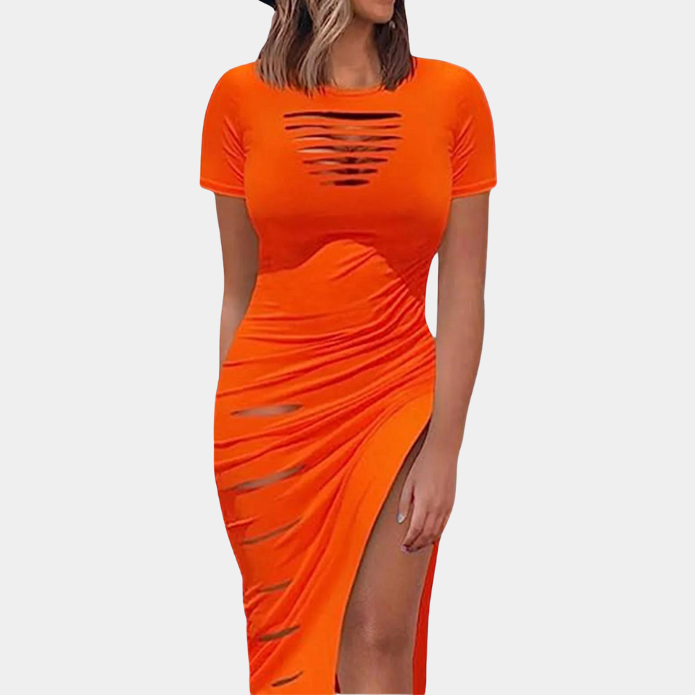 Robe Élégante Noire pour Femmes - Style Intemporel avec Encolure Ronde