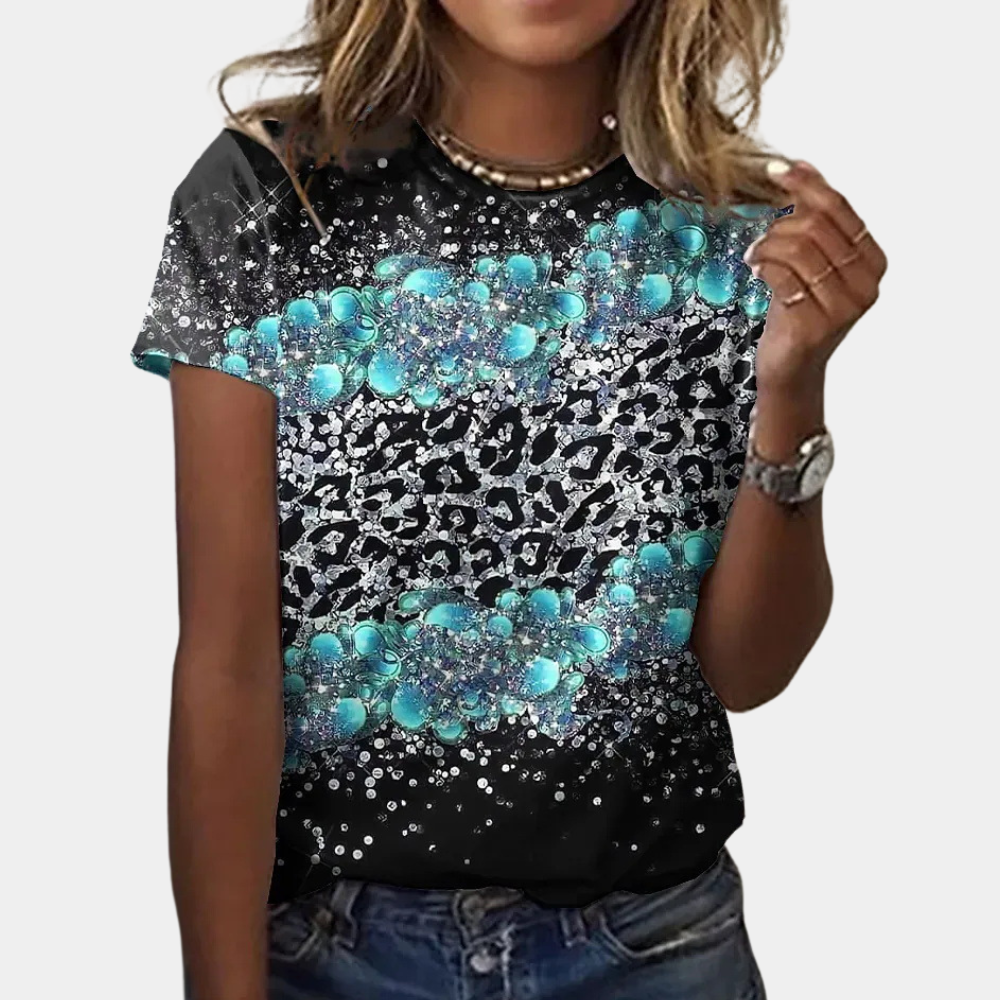 Blouse d'Été en Coton pour Femmes - Imprimé Abstrait et Confort Optimal