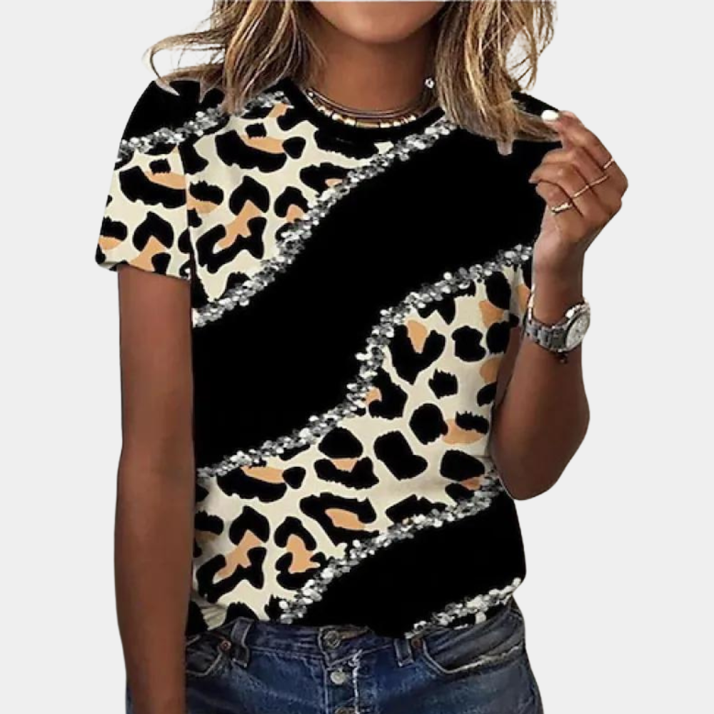 Blouse d'Été en Coton pour Femmes - Imprimé Abstrait et Confort Optimal