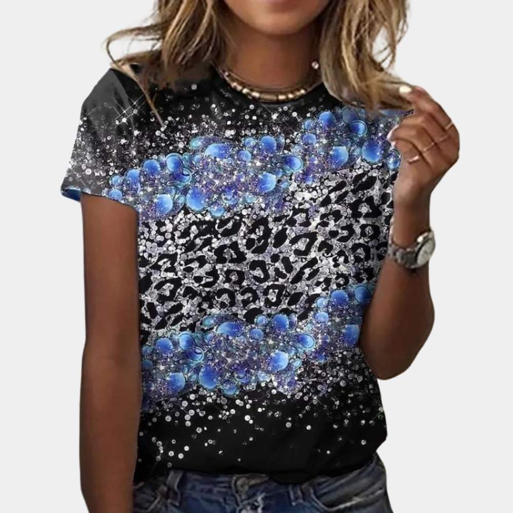 Blouse d'Été en Coton pour Femmes - Imprimé Abstrait et Confort Optimal