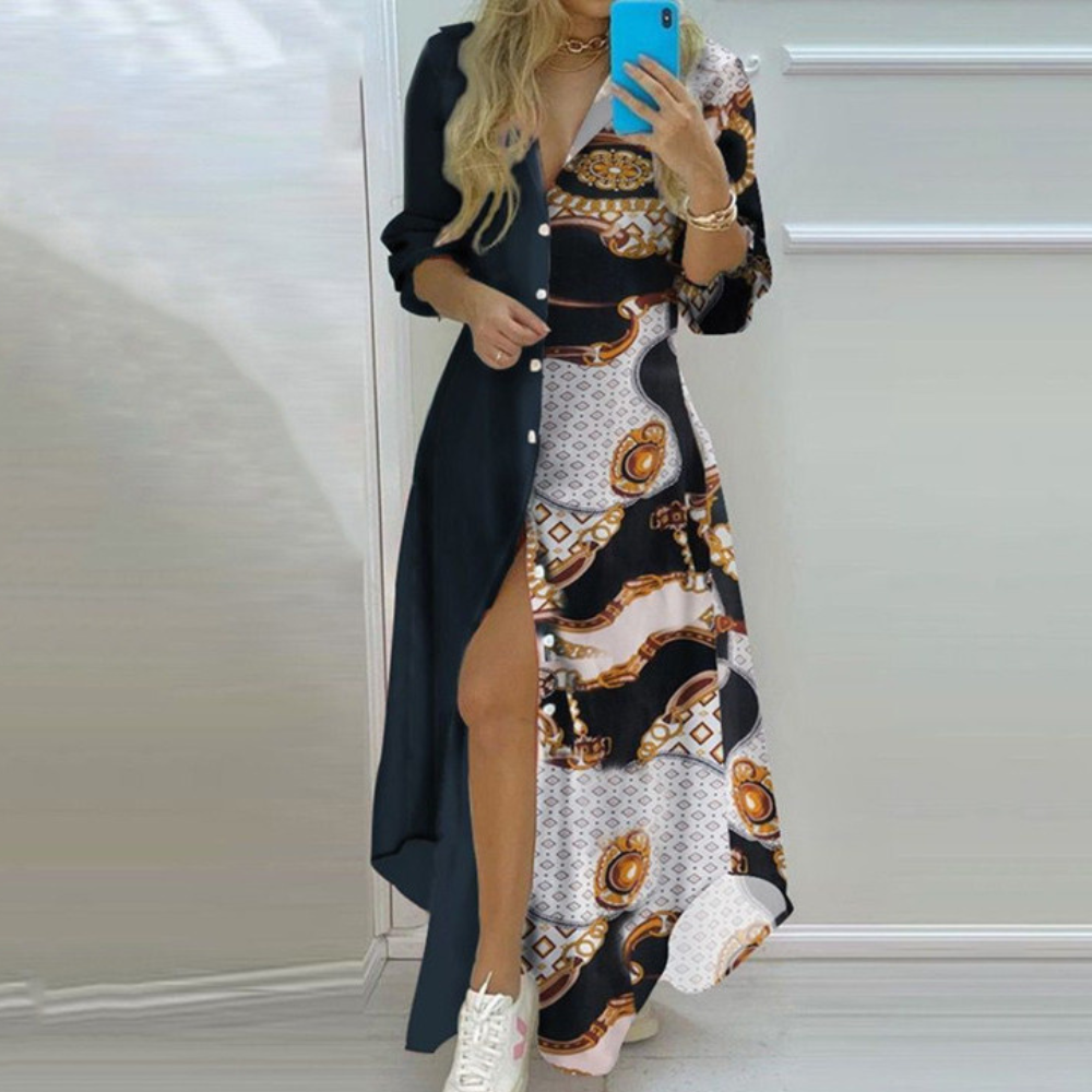 Robe Imprimée Artistique de Luxe - Style Unique et Tendance