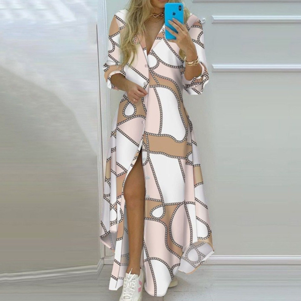 Robe Imprimée Artistique de Luxe - Style Unique et Tendance