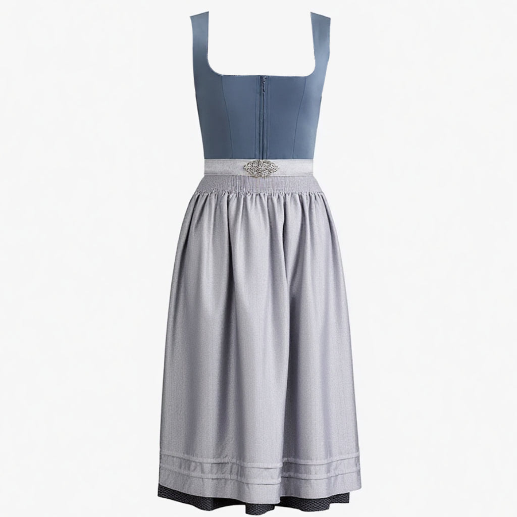 Robe Dirndl Traditionnelle en Bleu Foncé - Élégance Bavaroise pour Oktoberfest
