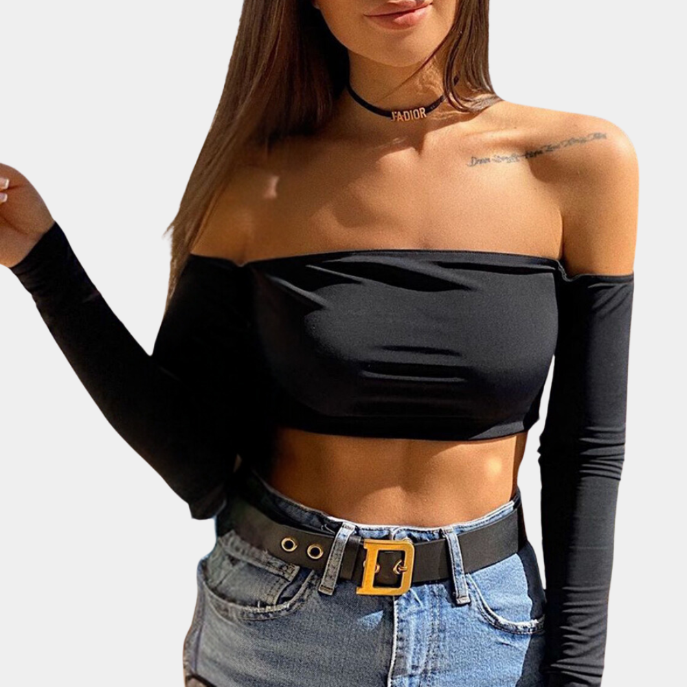 Haut Off-Shoulder Femme en Coton - Élégance et Confort pour Sorties