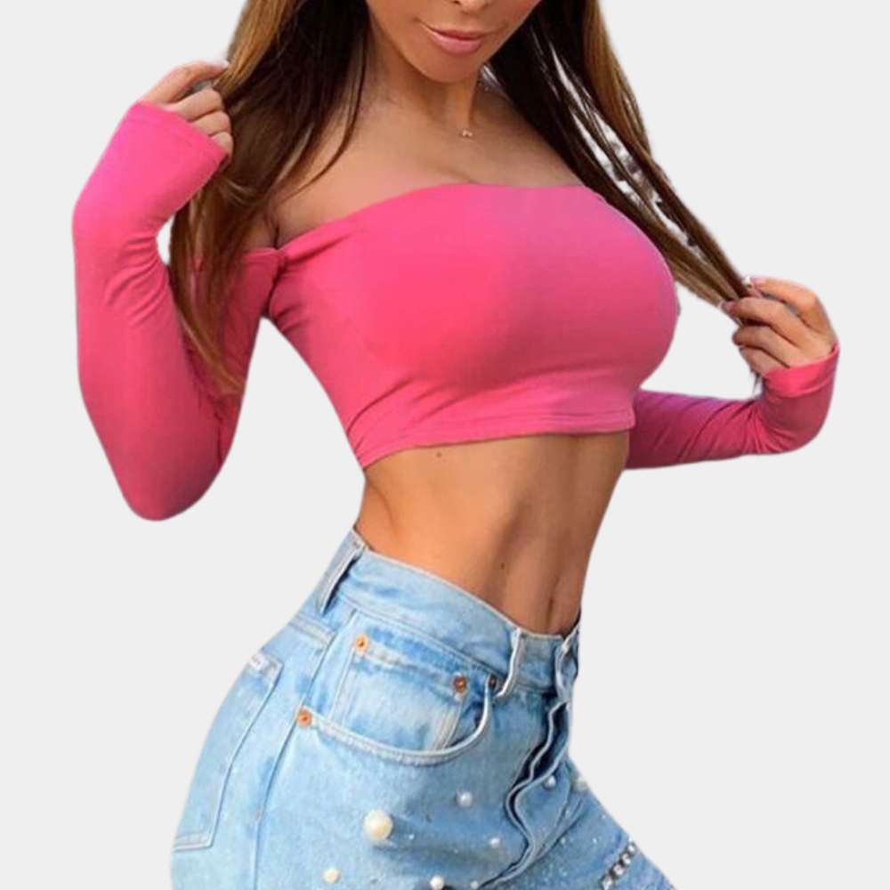 Haut Off-Shoulder Femme en Coton - Élégance et Confort pour Sorties