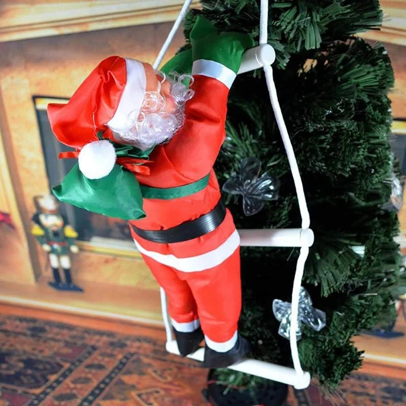 Ornement de Noël Père Noël Grimpant - Décoration Ludique en Trois Tailles