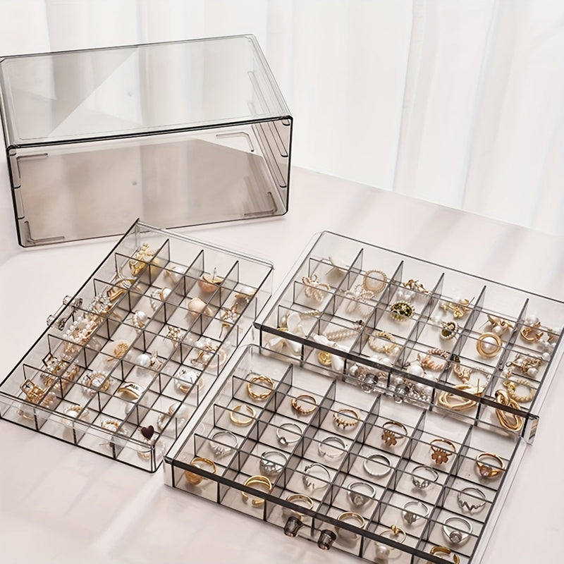 Organisateur de Bijoux à 3 Niveaux - 72 Compartiments pour Rangement Efficace
