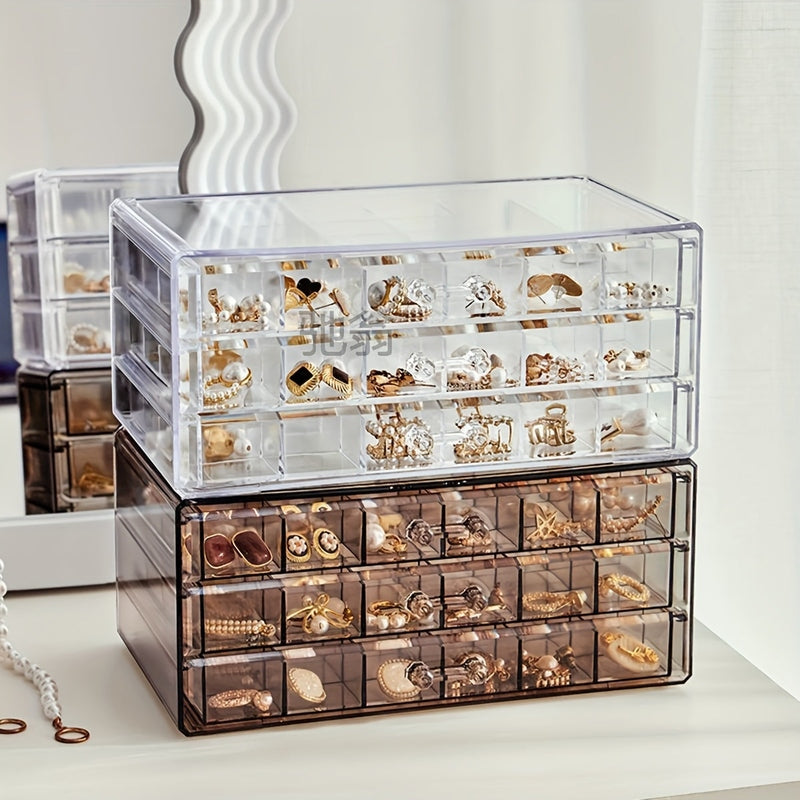 Organisateur de Bijoux à 3 Niveaux - 72 Compartiments pour Rangement Efficace