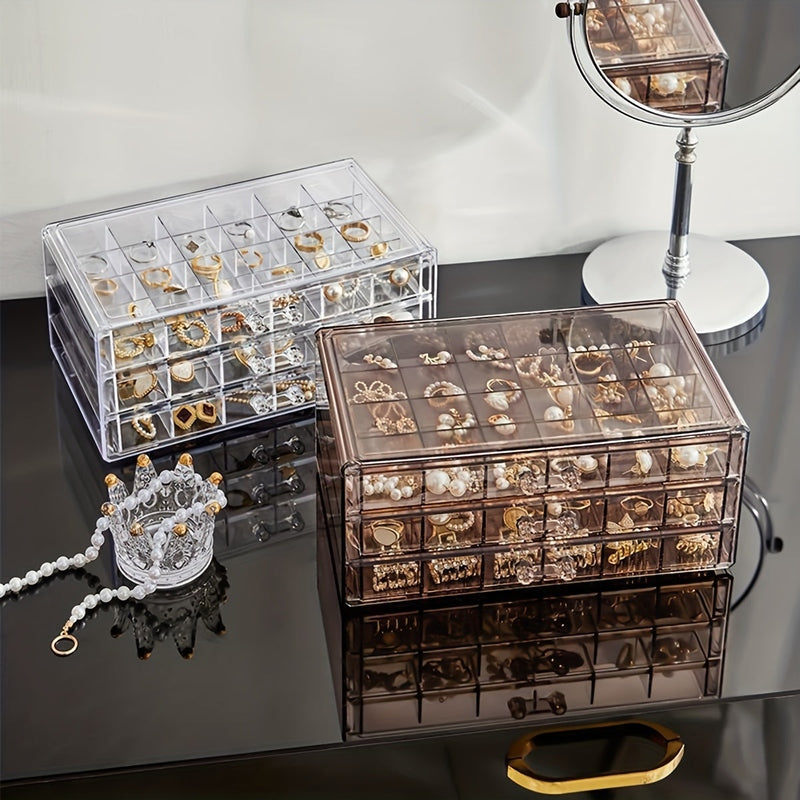 Organisateur de Bijoux à 3 Niveaux - 72 Compartiments pour Rangement Efficace
