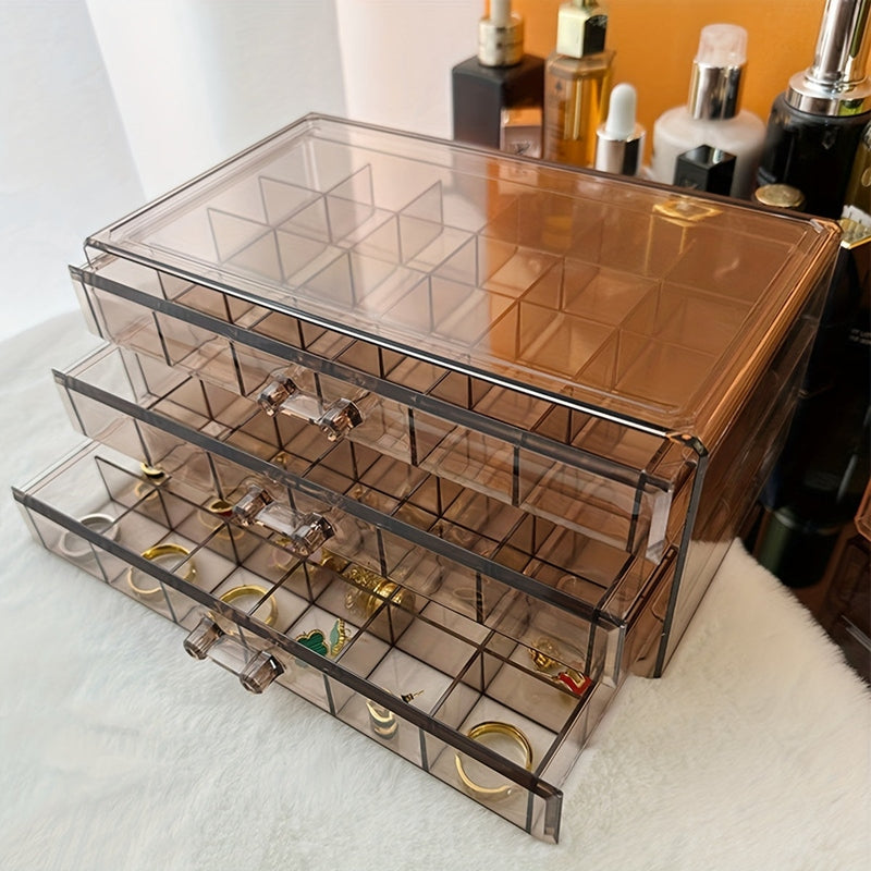 Organisateur de Bijoux à 3 Niveaux - 72 Compartiments pour Rangement Efficace