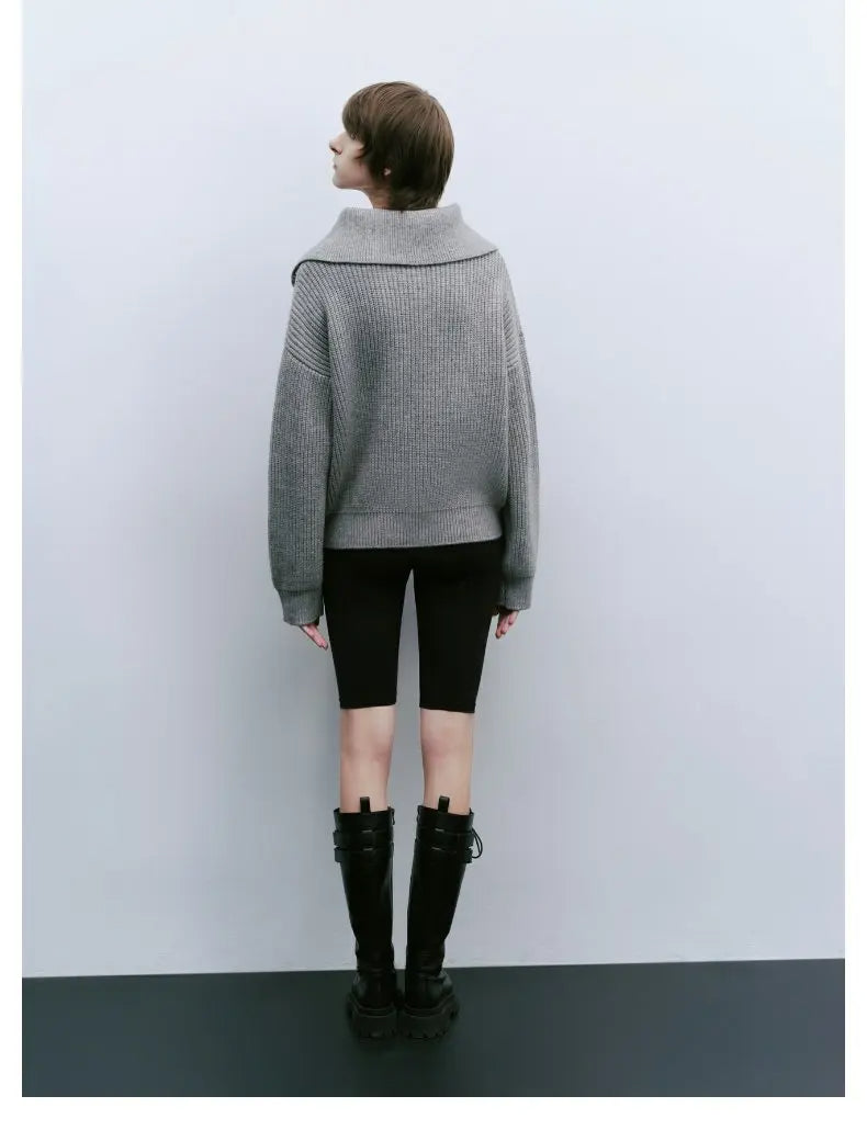 Pull Zippé en Cachemire pour Femme - Confort Douillet et Élégant pour l'Hiver